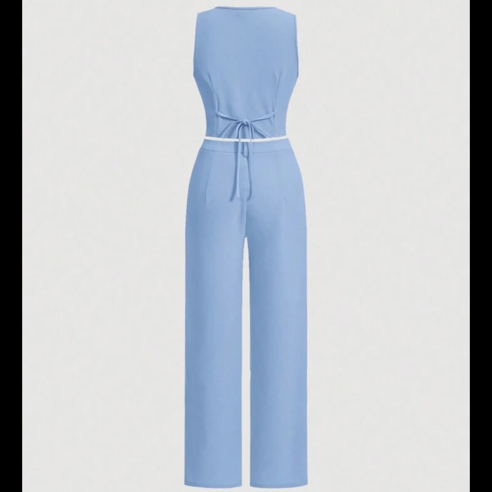 XS Light Blue Vest And Pants Suit Set - Picture 2 of 2
